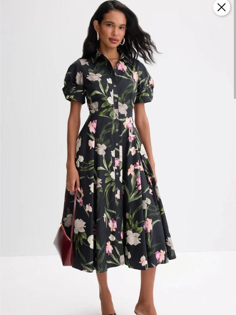 Ted Baker London Balloon Button Up Shirt Dress 100% Cotton Size 6